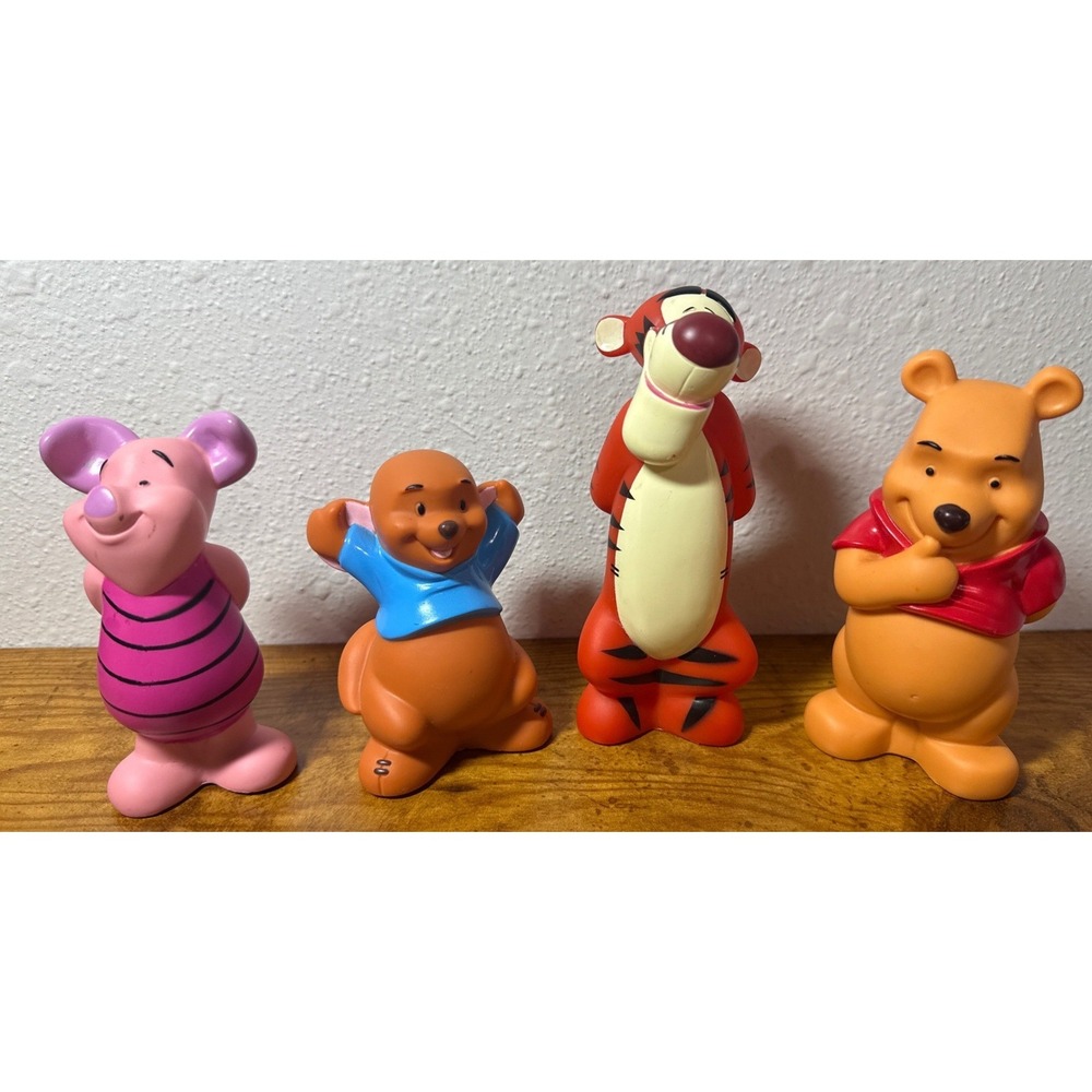 Disney Winnie the Pooh Tigger Piglet Roo Vinyl Figure Set 4pc Hundred Acre Wood